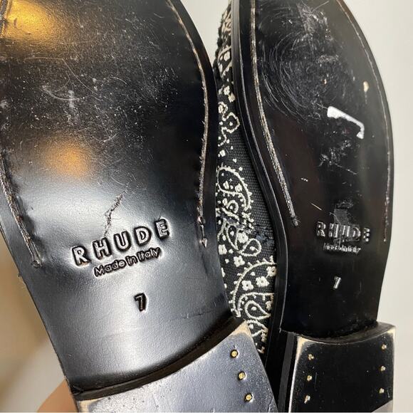 Rhude Leather Bandana Print Loafer